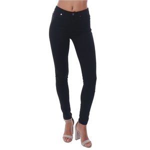 7 for all mankind black high waist skinny jeans
